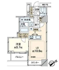 ザ・パークハウス三軒茶屋タワー 7階 間取り図