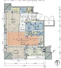 プレサンスロジェ八丁堀 1203 間取り図