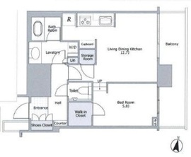 赤坂タワーレジデンス トップオブザヒル 11階 間取り図