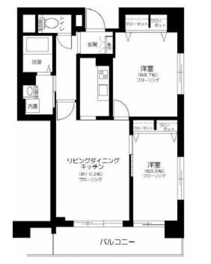 コアーズ勝どき 9階 間取り図