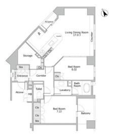 パークハウス高輪プラテア 9階 間取り図