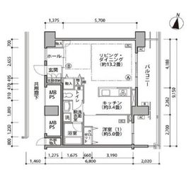 東雲キャナルコートCODAN 17-1303 間取り図