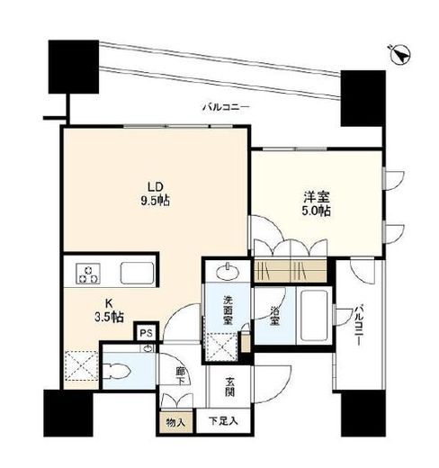 ローレルアイ恵比寿ピアース 5階 間取り図