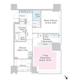 シティタワー麻布十番 13階 間取り図