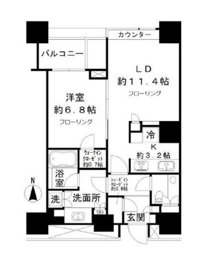 広尾ガーデンフォレスト 6階 間取り図