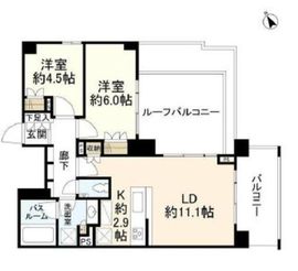 オープンレジデンシア用賀 4階 間取り図