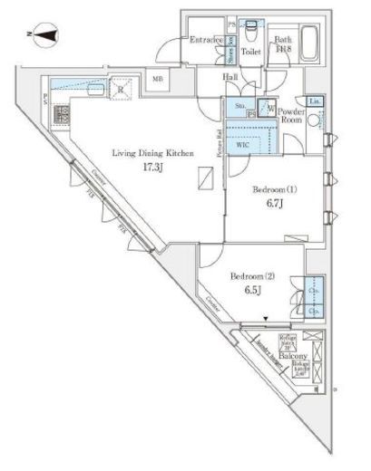 アパートメンツ元麻布 201 間取り図