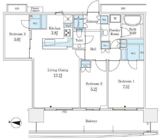 アーバンドックパークシティ豊洲タワー 23階 間取り図