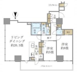 ブリリアタワー上野池之端 19階 間取り図