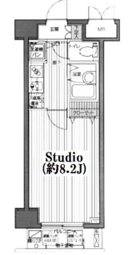 グランド・ガーラ日本橋茅場町 6階 間取り図