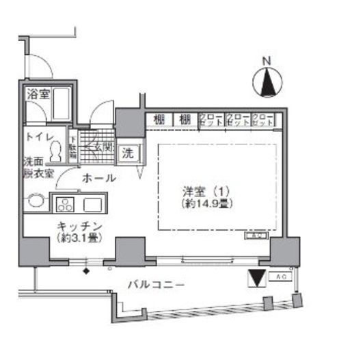 アクティ汐留 808 間取り図