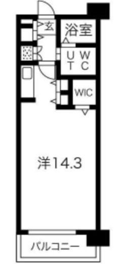 シティコート目黒 1-608 間取り図