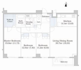 小日向グランドヒルズ 3階 間取り図