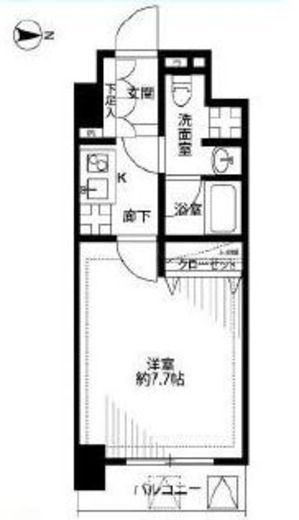 プレール・ドゥーク京橋 2階 間取り図