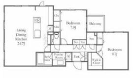 COMODO恵比寿 2F2 間取り図