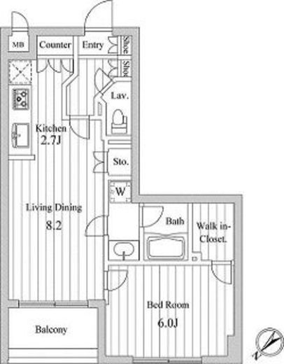 スペーシア三軒茶屋弐番館 609 間取り図