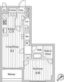 スペーシア三軒茶屋弐番館 609 間取り図