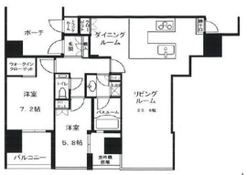 ワールドシティタワーズ アクアタワー 35階 間取り図