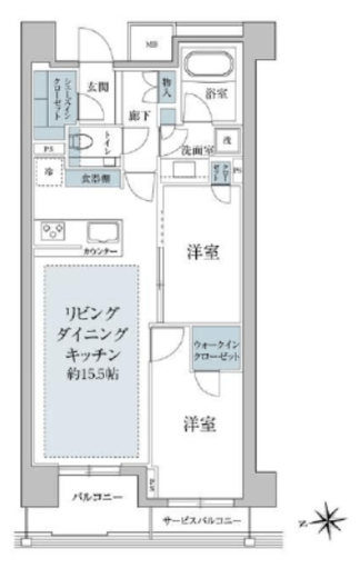パークナード恵比寿 3階 間取り図