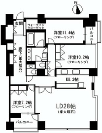 パークマンション千鳥ヶ淵 3階 間取り図