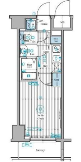 ガーラ・ステーション新宿御苑前 8階 間取り図