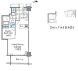 コンフォリア新宿イーストサイドタワー 1902 間取り図