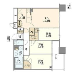 シティタワー大井町 13階 間取り図