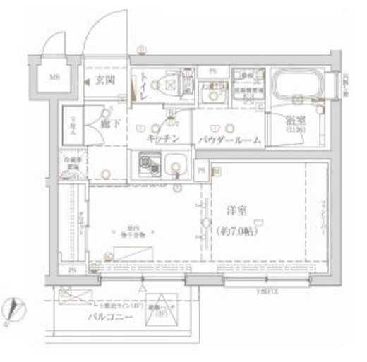クレイシア新宿ノース 2階 間取り図