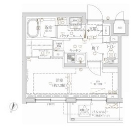 クレイシア新宿ノース 2階 間取り図