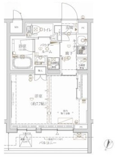 クレイシア新宿ノース 2階 間取り図