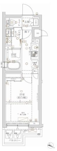 クレイシア新宿ノース 4階 間取り図
