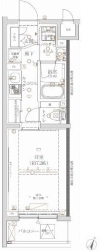 クレイシア新宿ノース 3階 間取り図