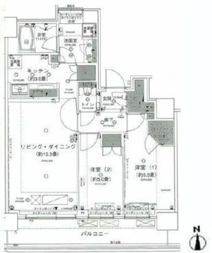 勝どきビュータワー 46階 間取り図