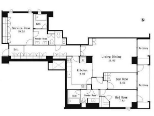 麻布第一マンションズ 303 間取り図