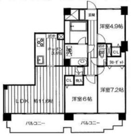 ライオンズマンション白金台 12階 間取り図