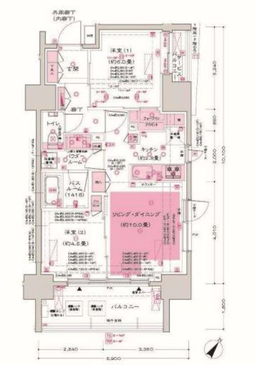 ディームス大井町 1102 間取り図