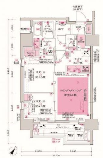 ディームス大井町 1101 間取り図