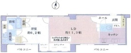 東急ドエルアルス麻布十番 7階 間取り図