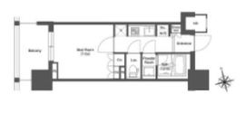 リーブルグラント西新宿 E504 間取り図