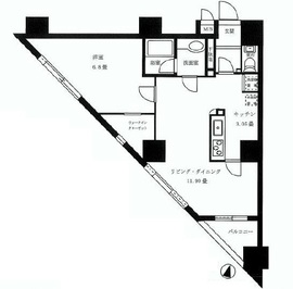 リシェ広尾 13階 間取り図