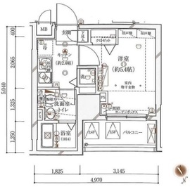 ガリシアレジデンス広尾 2階 間取り図