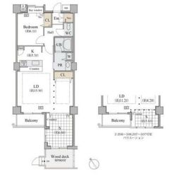 シャレール広尾 2-306 間取り図