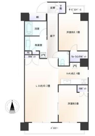 ザ・パークハウス大井町イーストコート 5階 間取り図
