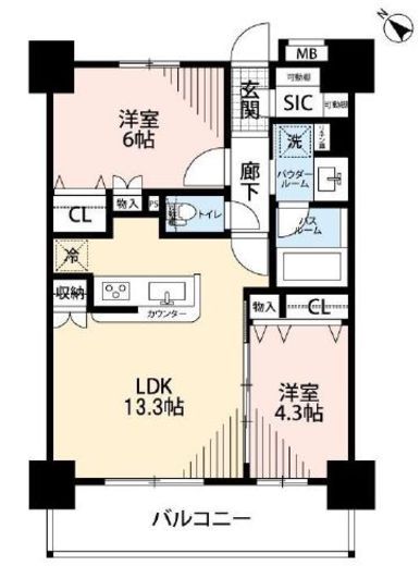 パレステージ神田 4階 間取り図