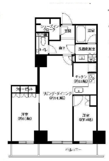 ザ・パークハウス新宿タワー 13階 間取り図
