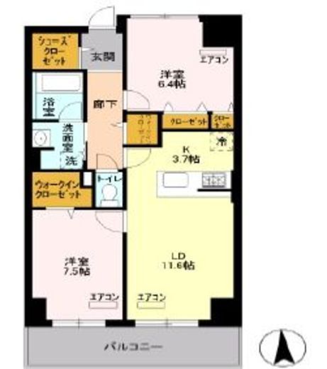 ロイヤルパークスシーサー 605 間取り図