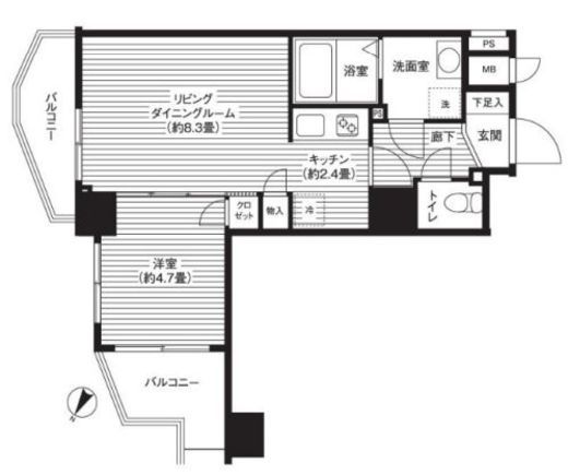 カスタリア初台 804 間取り図