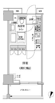 パークハビオ渋谷本町レジデンス 604 間取り図