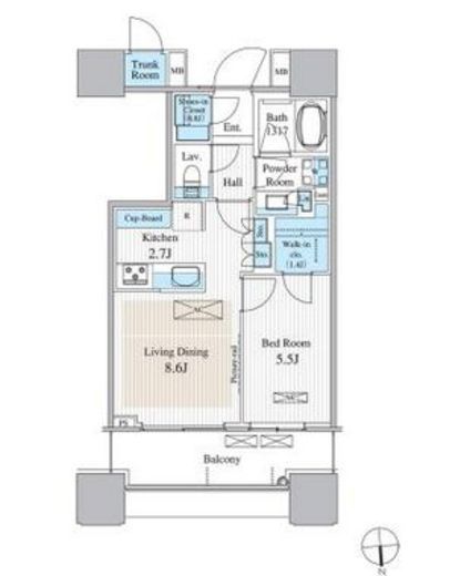 パークシティ大崎 ザ タワー 5階 間取り図