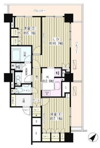 西新宿パークサイドタワー 11階 間取り図